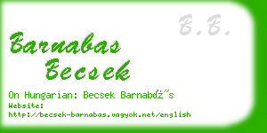 barnabas becsek business card